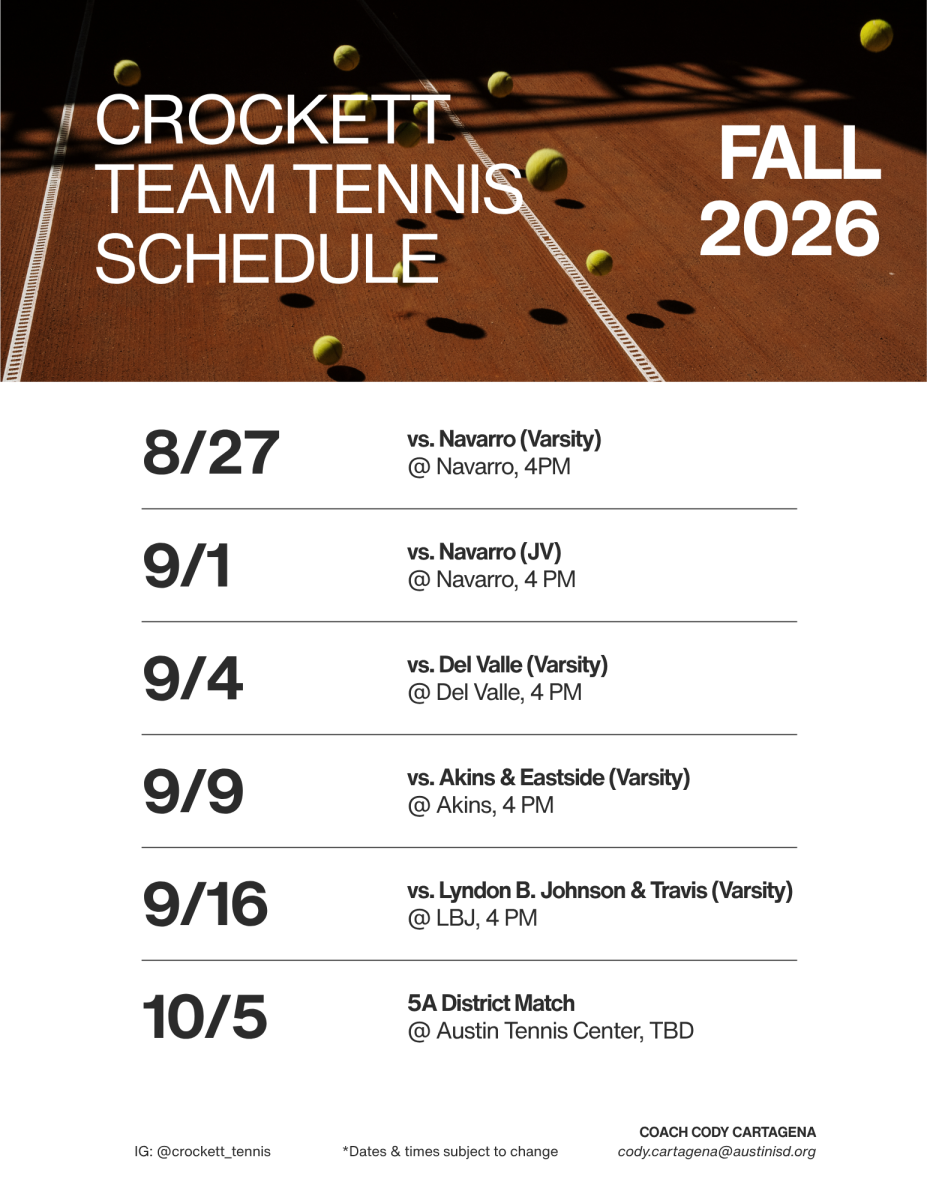 Crockett Tennis Schedule 2026-27