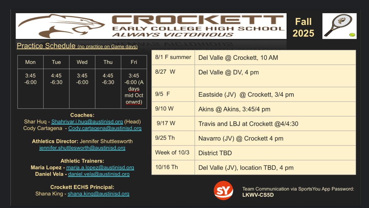 Crockett Tennis Fall 2025