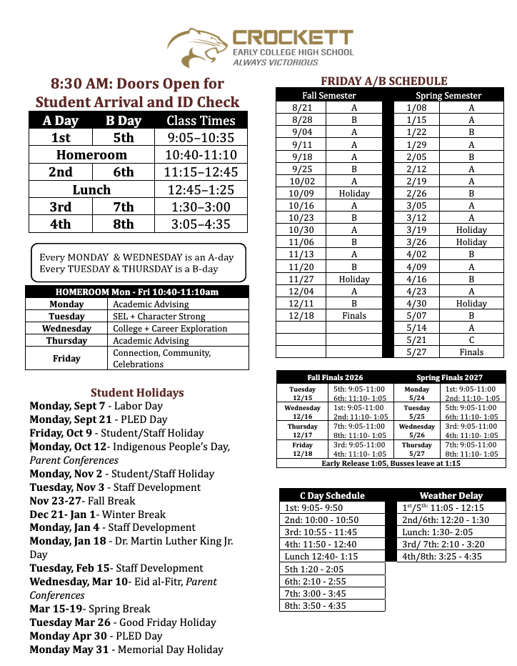 Bell schedule