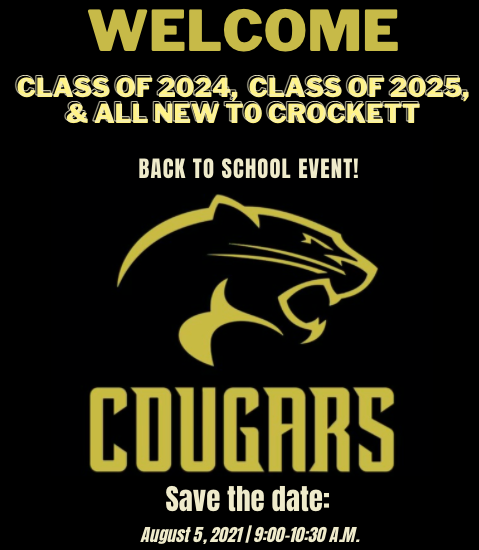 Crockett Back to School Orientation - Cohorts 2024 and 2025