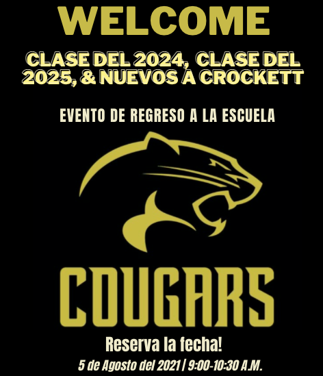 Crockett Back to School Orientation - Cohorts 2024 and 2025