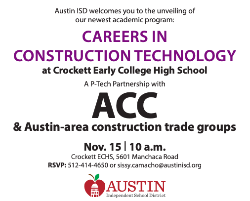 NOV. 15 CAREERS IN CONSTRUCTION TECHNOLOGY LAUNCH