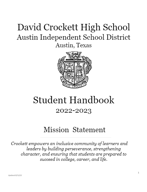 Handbook Crockett Early College High School
